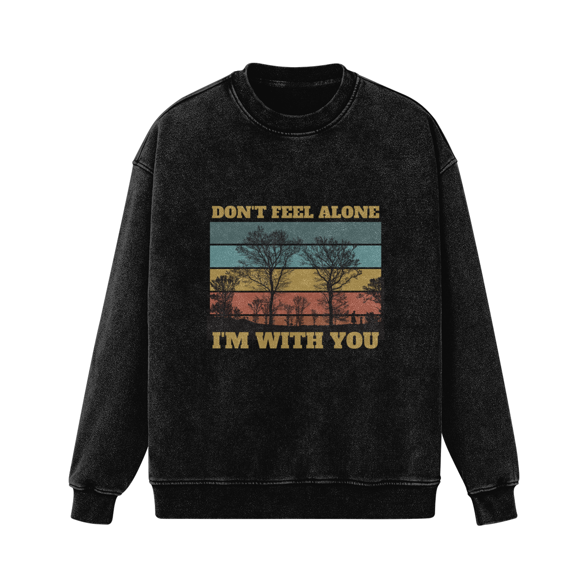 Oversized Fit Sweatshirt with Don't feel alone